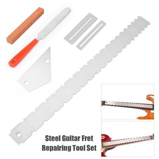 DECEBLE Steel Guitar Fret Repairing Tool Set Silver Cleaning Polish File Protector #8Y