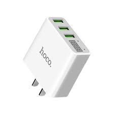 HOCO C15 5V 3A 3 Ports USB Fast Charging Charger LED display Adapter For iPhone Samsung ของเเท้100%