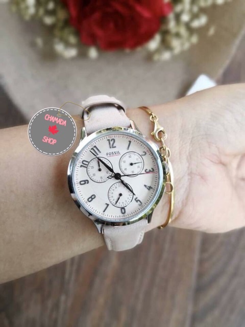 นาฬิกา-fossil-abilene-chronograph-pink-dial-ladies-watch