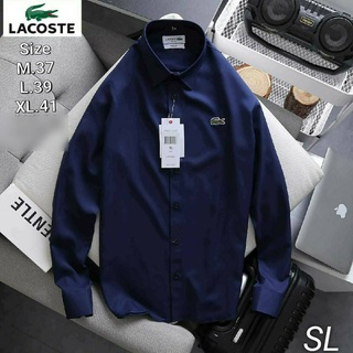 #LACOSTE เสื้อทำงาน เสื้อเชิ้ตแขนยาว เสื้อเชิ้ตคอปกแขนยาว เสื้อแบรนด์100% ผ้าดี ใส่สบาย ขนาดตามไซส์