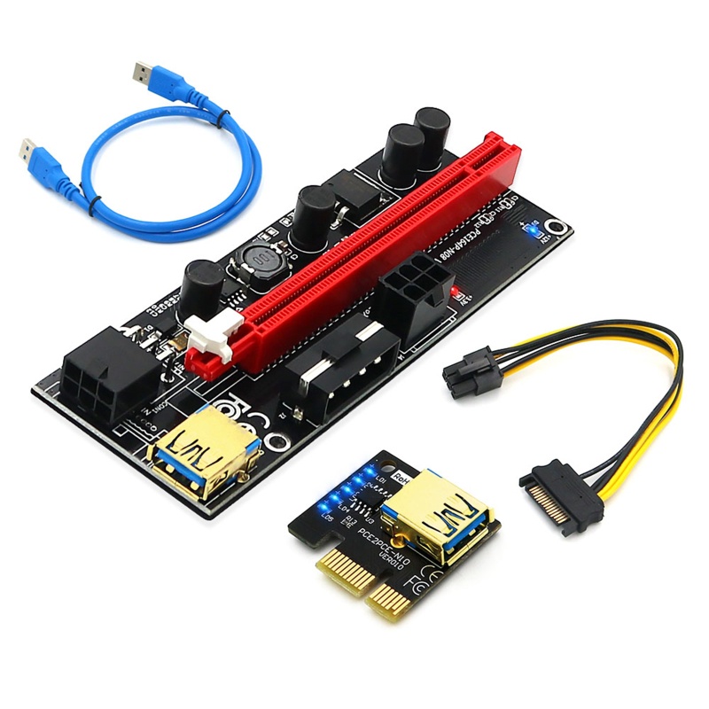 Bt 009S PLUS PCI-E Riser 1X เป็น 16X Extensor PCI E USB3 0 สายเคเบิลไร ...