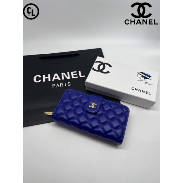 กระเป๋าสตางค์ใบยาว-สไตล์ชาแนล-chanel-ชาแนลเกรดพรีเมี่ยม-กระเป๋าสตางค์แบบซิป-พร้อมกล่องแบรนด์