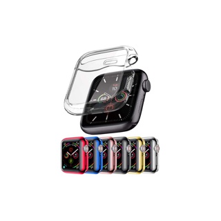 เคส TPU นิ่ม พร้อมฟิล์มกันรอยหน้าจอ สําหรับ Apple Watch 45 41 44 40 42 38 มม. Series 8 7 SE 6 5 4 3 2 1