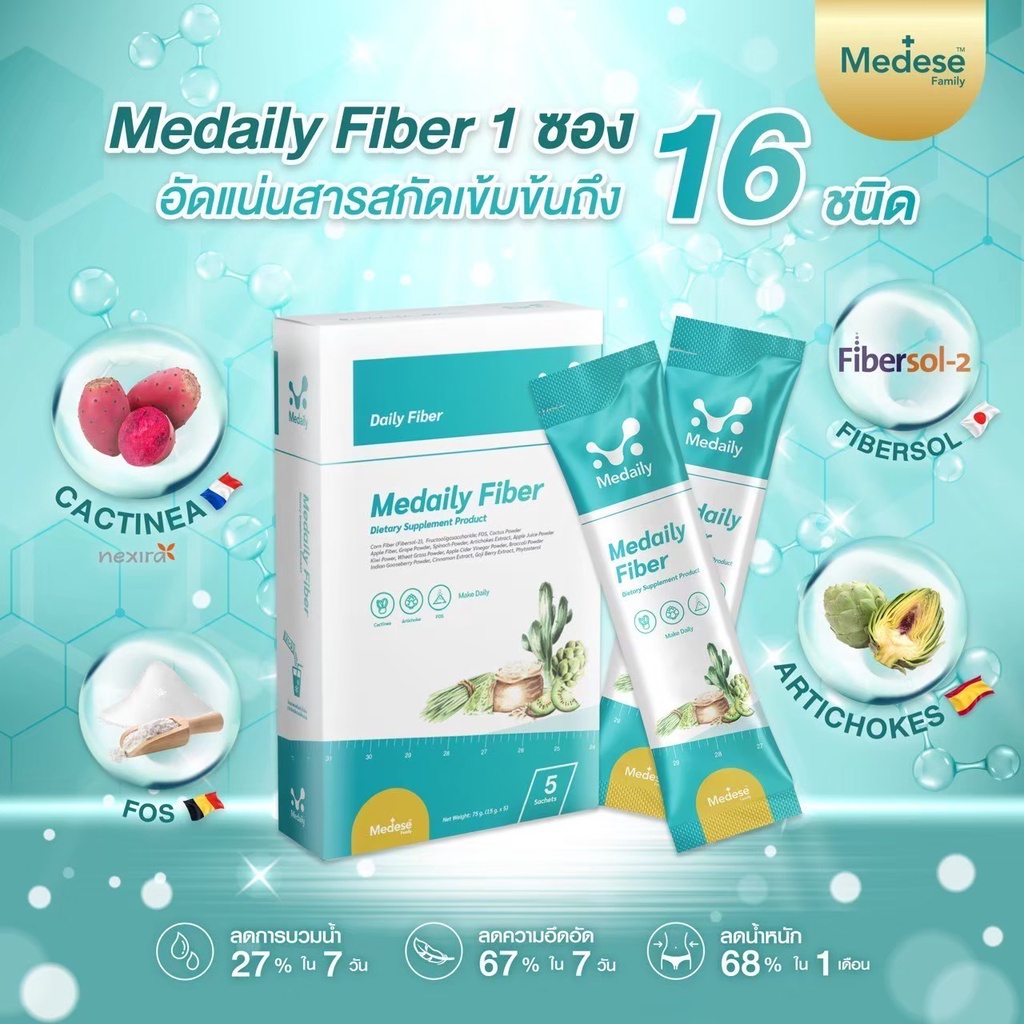 ของแท้-ผลิตภัณฑ์โดยแพทย์-medaily-pro-fiber-medese-ไฟเบอร์ช่วยขับถ่าย-ลดไขมันในช่องท้อง-ปรับสมดุลลำไส้-ล้างสารพิษในตับ