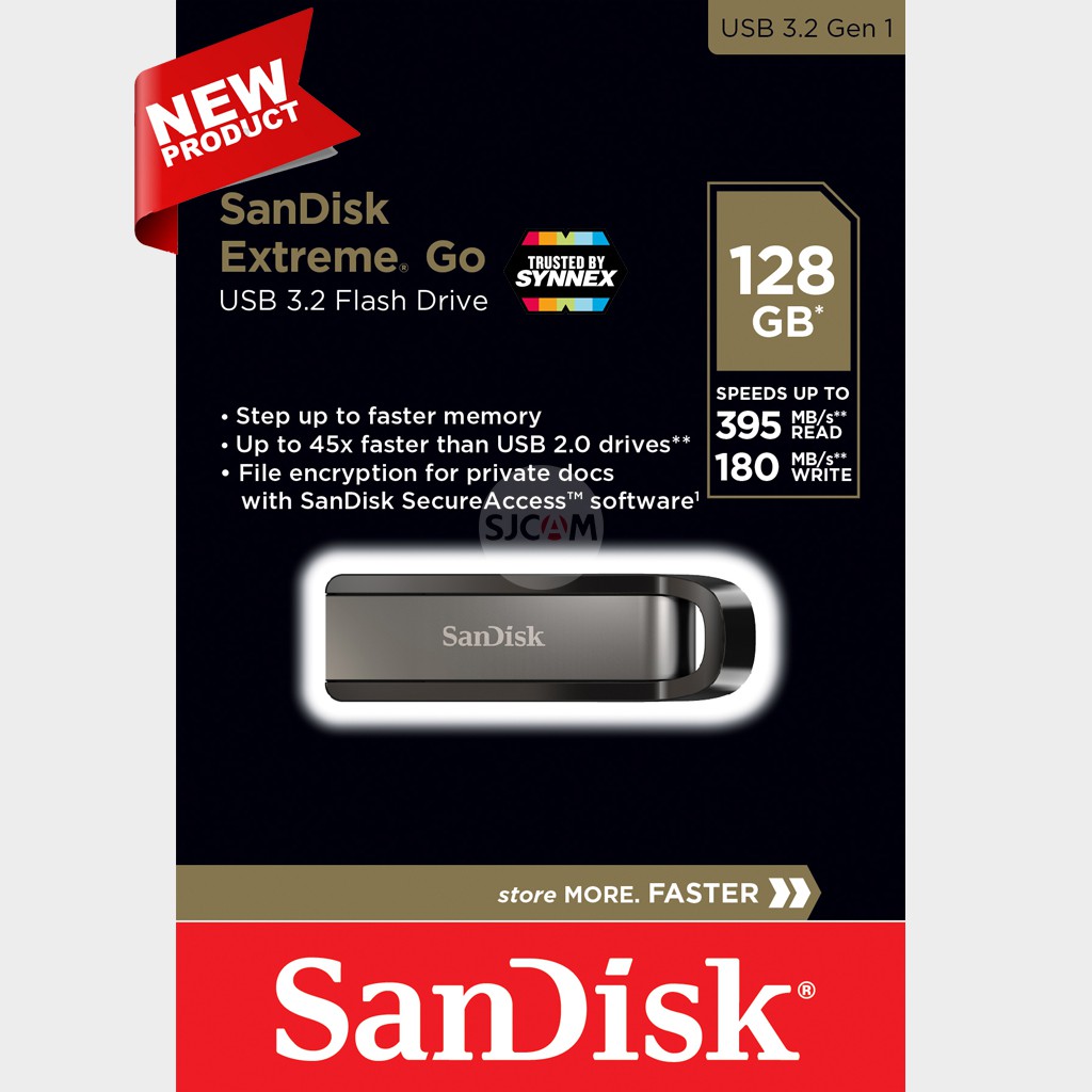 ภาพหน้าปกสินค้าSanDisk Extreme GO USB 3.2 Flash Drive, CZ810 128GB, USB3.2, Metal (SDCZ810-128G-G46) ประกัน Synnex ตลอดอายุการใช้งาน