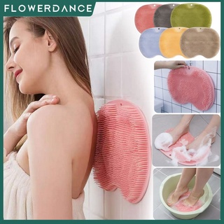 1Pcs Bath Shower Back Brush Massager Pad Soft Silicone Suction Cup Bathroom Remover Skid Cleaning Dead Skin Remove Foot Brush Pad Bath Mat Flowerdance