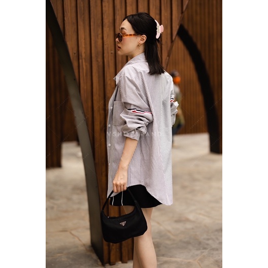 code-8606-set-เดรสสายเดี่ยว-เชิ๊ตลายริ้ว-งานป้าย-vshopbrand