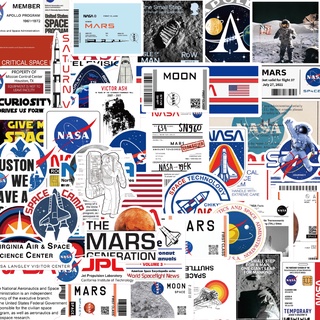 สติกเกอร์ PVC กันน้ํา ลายธีม NASA 50 ชิ้น