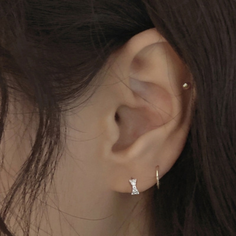ต่างหูโบว์-ต่างหูผู้หญิงที่ละเอียดอ่อน-ต่างหูหรูหรา-ต่างหูเพชรแฟชั่น-ต่างหูเกาหลี