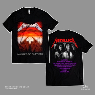 คอลูกเรือเสื้อยืดคอกลมBootleg TEE - METALLICA 2ผ้าฝ้ายแท้