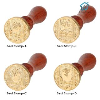 ภาพขนาดย่อของสินค้าTruman Retro Animal Pattern Wax Seal Stamps Wooden Handle Envelope Sealing Wax