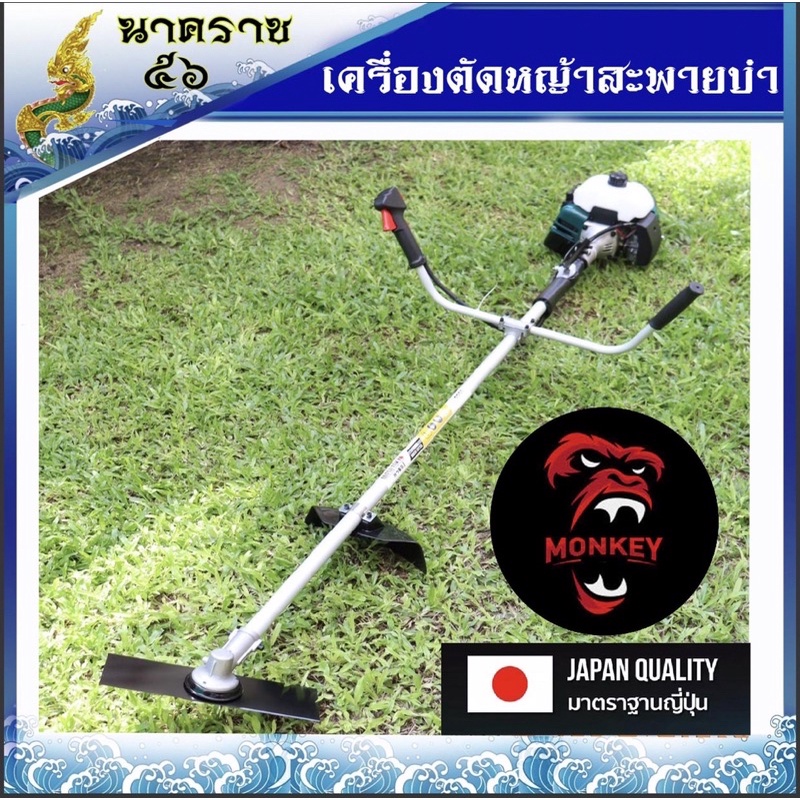 MONKEY GOLD เครื่องตัดหญ้า รุ่น RBC- 411-monkey/NIPPON (สีเขียว) ตัดหญ้า 2จังหวะ สตาร์ทง่าย 2.4แรงม้า แถมใบมีดตรง/วงเดือน/กระปุกเอ็น https://wayoza.com