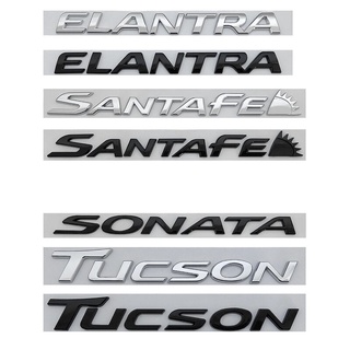 สติกเกอร์โลโก้ตัวอักษรภาษาอังกฤษ Santafe TUCSON สําหรับตกแต่งรถยนต์ Hyundai Elantra Santafe