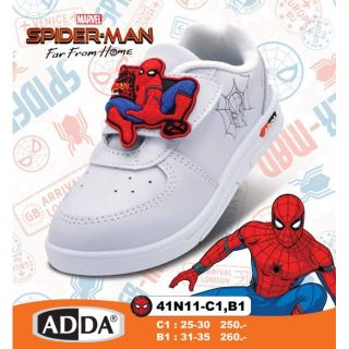 ภาพขนาดย่อของภาพหน้าปกสินค้า(มีบิลเบิกโรงเรียน)​ รุ่นใหม่ล่่าสุด​ รองเท้าพละ​ รองเท้านักเรียน​ สีขาว​ ADDA spiderman 41n11 จากร้าน babiishoe บน Shopee