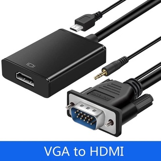 ใหม่ VGA To HDMI สายเคเบิลอะแดปเตอร์ชายหญิงที่มีเอาต์พุตเสียง1080P VGA HDMI อะแดปเตอร์สำหรับ PC แล็ปท็อปไปยังโปรเจคเตอร์