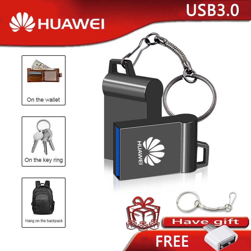 ภาพหน้าปกสินค้าHuawei แฟลชไดรฟ์ USB 3.0 ขนาดเล็ก หน่วยความจํา 256GB 512GB 1TB 2TB 16GB 8GB 64GB 32GB 128GB 8GB