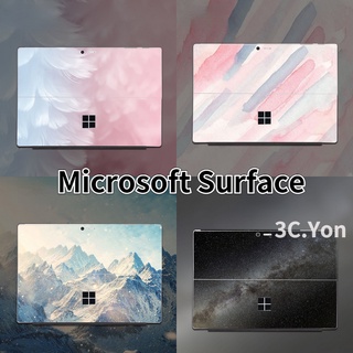 สติกเกอร์สีชมพู Microsoft Surface Go 3 Go 2 Surface Pro 8 7 6 5 4 3 2 X RT สร้างสรรค์ ดาวภูเขา แท็บเล็ต ผิวหนัง ด้านหลัง พร้อม 4 ขอบ ฟิล์ม เย็น ป้องกันรอยขีดข่วน กันน้ํา พิมพ์ HD ป้องกันการขีดข่วน