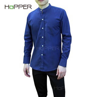 ภาพหน้าปกสินค้าเสื้อเชิ้ตแขนยาวคอจีนผ้า Oxford สีกรม by Hopper Shop ที่เกี่ยวข้อง