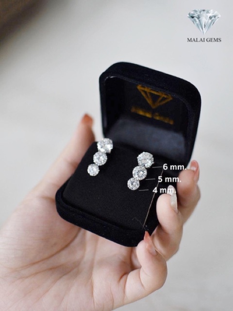 ภาพหน้าปกสินค้าต่างหูเพชรสำหรับคนแพ้ง่าย Sensitive Earrings - เพชรสวิส CZ ---แท้ 100% เกรดสำหรับคนแพ้ง่าย ใส่ไม่แพ้ไม่คัน จากร้าน malaigems_official บน Shopee