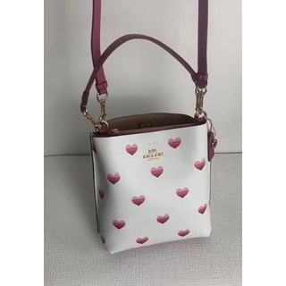 Coach Mollie Bucket Bag 22 With Stripe Heart Print CA249