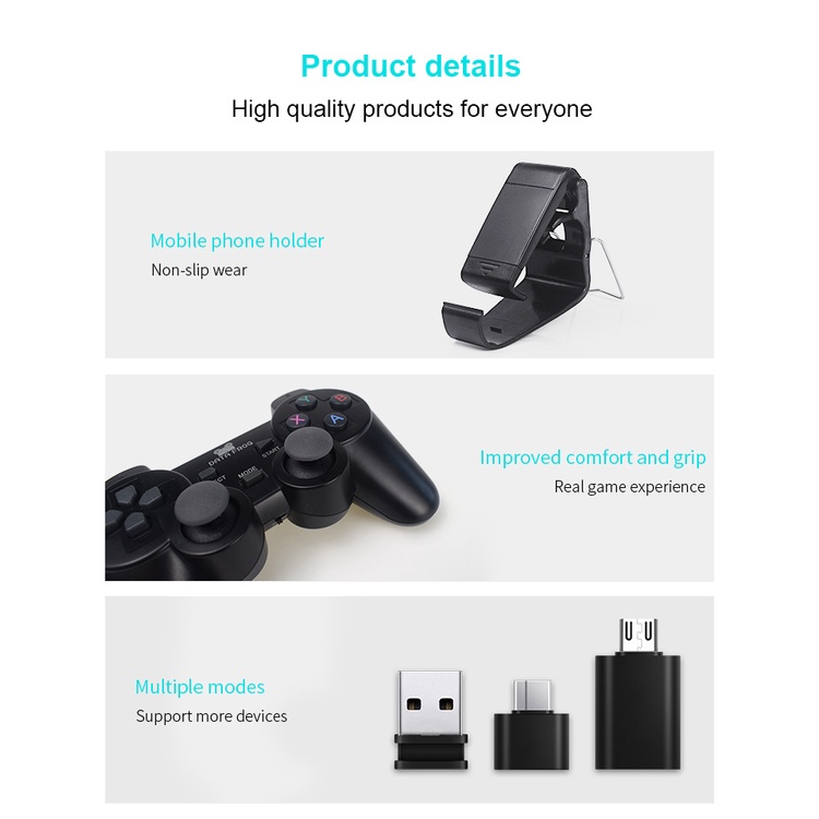 ภาพสินค้าจอยสติ๊กเล่นเกมไร้สาย 2.4 G Android PC สําหรับ Windows PS3 TV Box จากร้าน datafrog2.th บน Shopee ภาพที่ 6