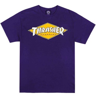 เสื้อยืด พิมพ์ลายการ์ตูน Thrasher Diamond สีม่วง เหมาะกับของขวัญวันเกิด สําหรับผู้ชาย