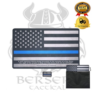 แผ่นรองล้างปืนสำหรับปืนสั้น America Pistol Cleaning Kit The Thin Blue Line Flag of USA  ขนาด 11"x17"