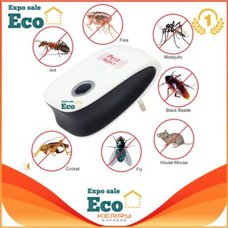 Eco Home Pest Reject เครื่องไล่ยุง ,หนู ,แมลงสาป ,แมลงวัน,แมงมุม,มด ฯลฯมีไฟส่องสว่างทางเดิน