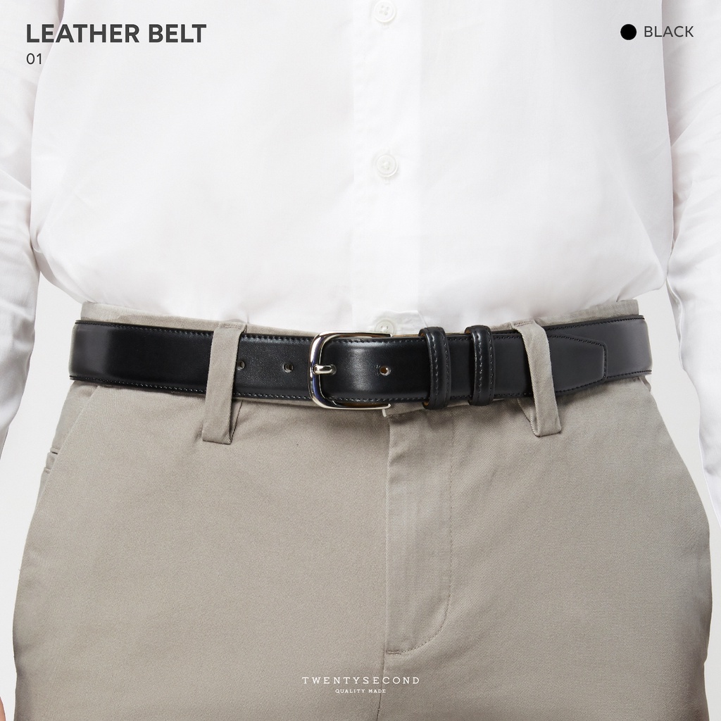 ภาพสินค้าTWENTYSECOND เข็มขัดหนัง Leather Belt 01 - สีดำ / Black จากร้าน twentysecond_official บน Shopee ภาพที่ 1