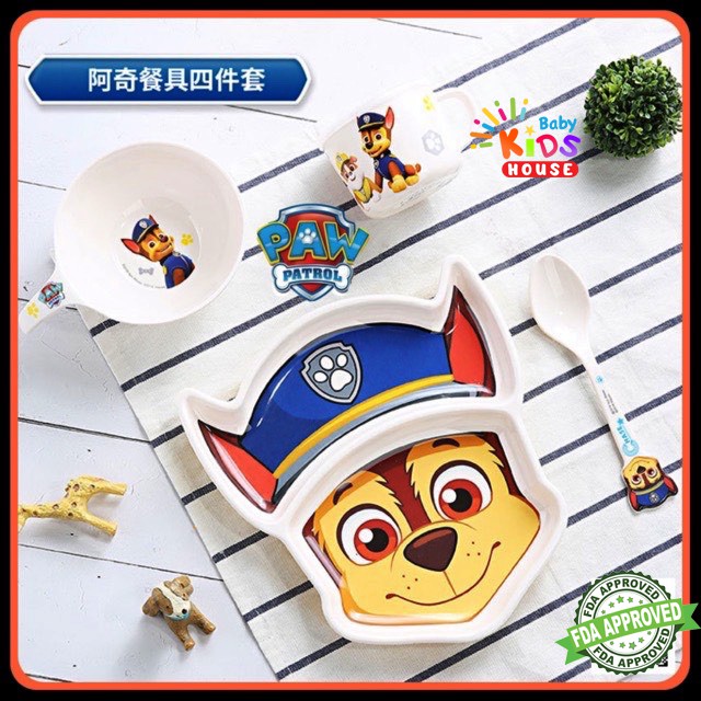 พร้อมส่ง-paw-patrol-set-ชุดจานทานอาหารเด็ก-พร้อมส่ง-อุปกรณ์ทานข้าวเด็ก-จานข้าวเด็ก-จานกินข้าวเด็ก-paw-patrol