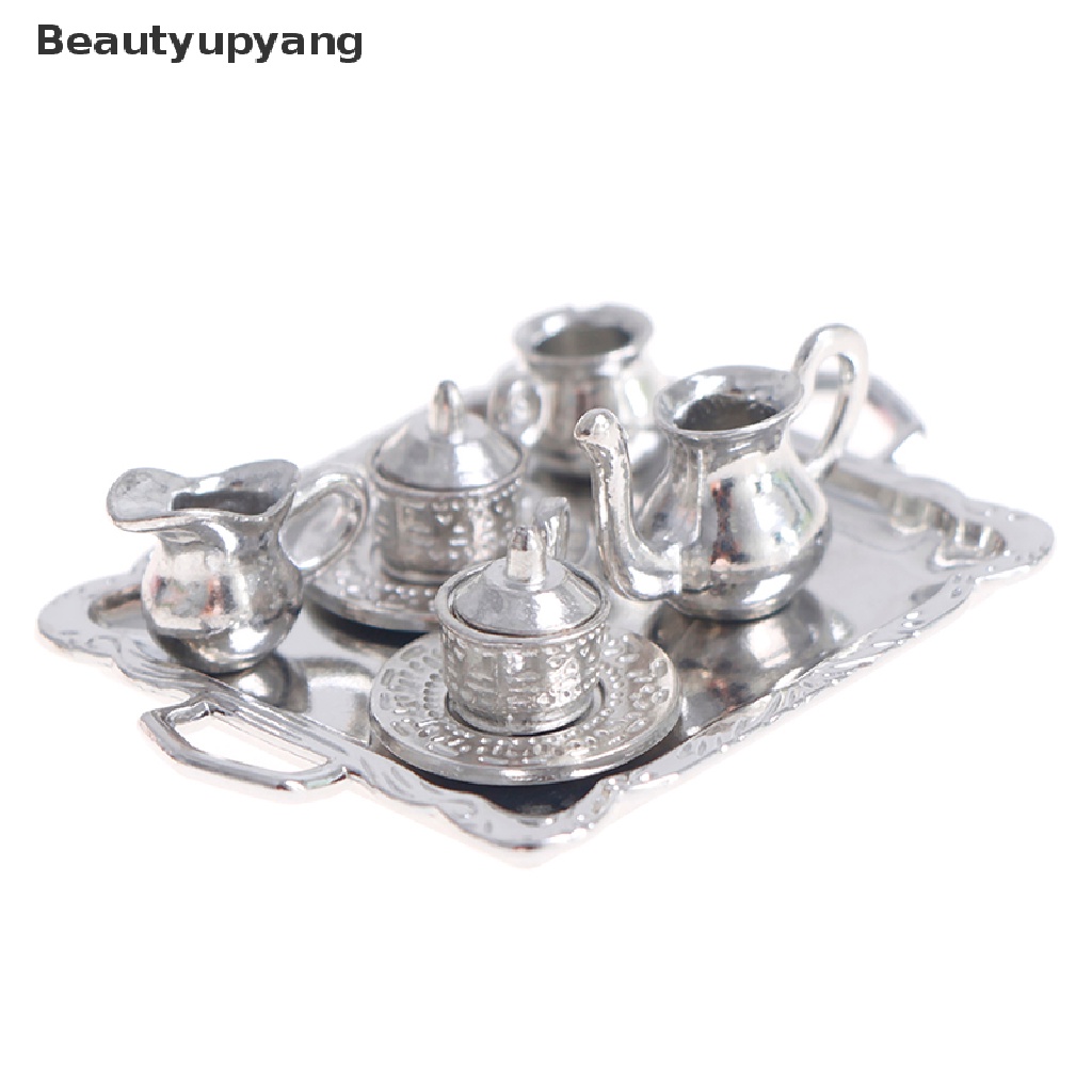 beautyupyang-ถาดกาแฟ-ชา-โลหะ-ขนาดเล็ก-1-12-สีเงิน-สําหรับตกแต่งบ้านตุ๊กตา-10-ชิ้น
