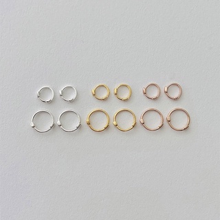 สินค้า ใส่โค้ด 33FAU3 ลด 10% A.piece ต่างหูเงินแท้ [all silver 925] simple classic hoop (156-158)