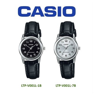 สินค้า Casio Standard นาฬิกาข้อมือผู้หญิง สายหนัง สีดำ รุ่น LTP-V001L,LTP-V001L-1B,LTP-V001L-7B,LTP-V001L-1BUDF,LTP-V001L-7BUDF