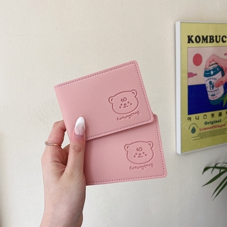 สาวน่ารัก หัวใจ สีชมพู หมี 2 ช่อง ช่องใส่บัตร ID ซองหนัง ที่ใส่บัตร ที่ใส่บัตรรถบัส ที่ใส่บัตรง่าย