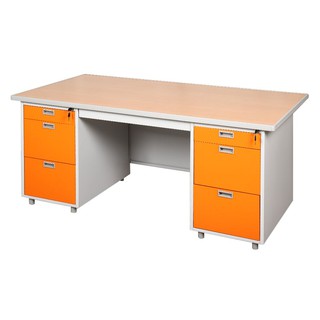 Desk STEEL DESK LUCKY WORLD DP-52-33 159.5CM ORANGE Office furniture Home &amp; Furniture โต๊ะทำงาน โต๊ะทำงานเหล็ก LUCKY WOR