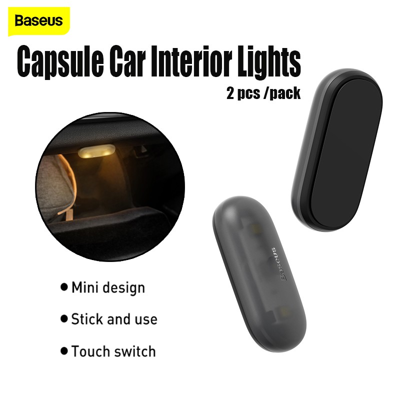 ส่งด่วน-baseus-หลอดไฟในรถ-capsule-car-interior-lights-car-ไฟติดภายในรถ-หลอดไฟแคปซูลระบบแม่เหล็ก-พร้อมระบบ-touch-switch