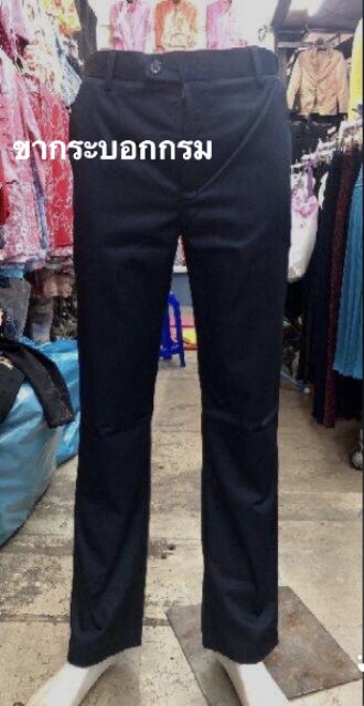 ภาพสินค้ากางเกงสแล็คชาย ผ้ากำมะดิน(ไม่ยืด) ขาเดฟ/ขากระบอก สีดำ สีกรม พร้อมส่ง ทุกวัน ️ ️ จากร้าน choosri บน Shopee ภาพที่ 3