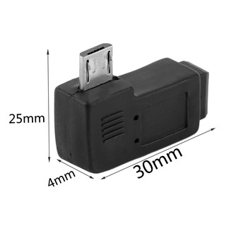 อะแดปเตอร์แปลง USB Mini 5 Pin Female to Micro 5 Pin Male 90 Degree ...