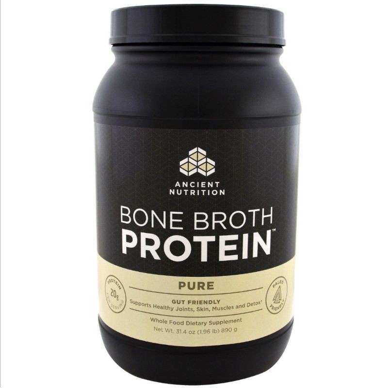 ภาพหน้าปกสินค้าDr.Axe, Ancient Nutrition,​ Bone Broth Protein, Pure, 1.96 lbs (890 g)