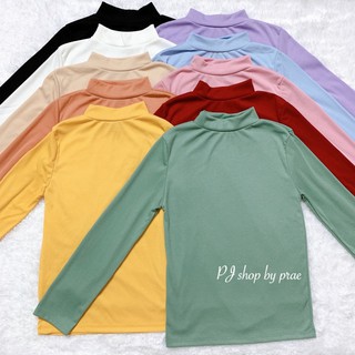 ภาพขนาดย่อของสินค้าPJshop เสื้อคอเต่าแขนยาวสีพื้นผ้าร่อง มีเก็บเงินปลายทาง