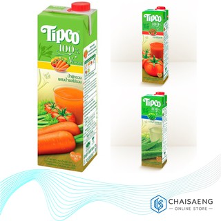 Tipco 100% Veggie น้ำผัก (น้ำมะเขือเทศ / น้ำผักผสมน้ำผลไม้รวม / น้ำว่านหางจระเข้พร้อมเนื้อว่าน) ตรา ทิปโก้ 1 ลิตร