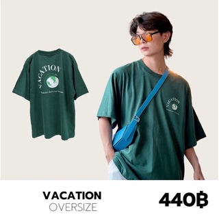 THEBOY-VACATION เสื้อยืดโอเวอร์ไซส์ไหล่ตก