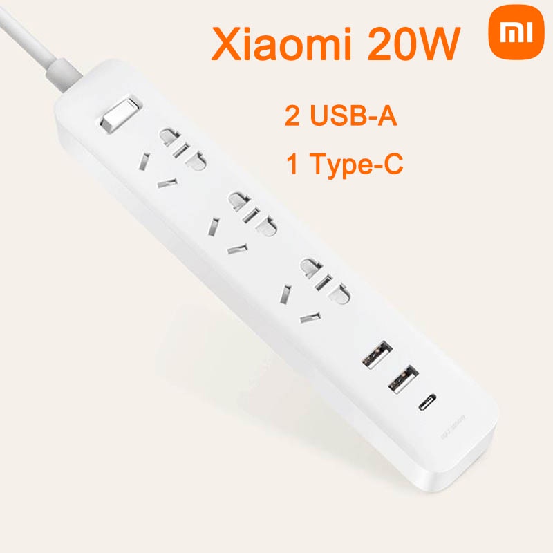 Xiaomi Mijia MI Plug QC 3.0 20W Fast Charging Power Strip 3 Sockets 2 ...