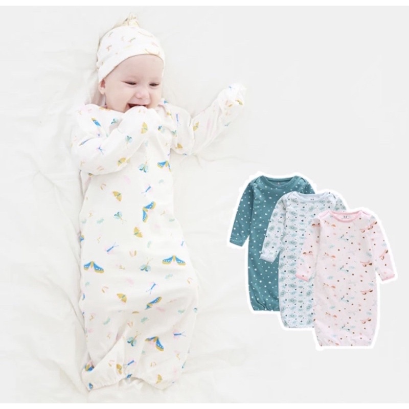 carter's baby sleep gown บอดี้สูทเด็กแบบถุงนอน แขนยาว (มือสอง) Shopee