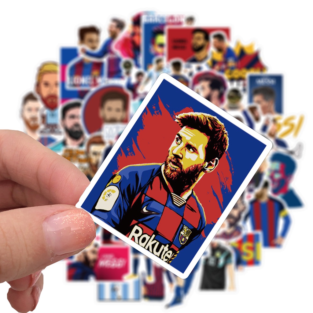 รูปภาพของพร้อมส่ง Messi เมสซิ FOOTBALL Neymar เนย์มาร์ Ronaldo worldcup sticker สติกเกอร์กันน้ำรูปแบบที่แตกต่างกัน 50ชิ้นลองเช็คราคา