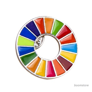 Boom✿ Sustainable Development Goals Brooch United Nations SDGs Pin Badge Fashion Rainbow Pins For Women Men