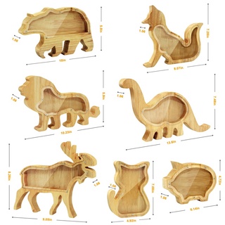 กระปุกออมสินไม้ รูปการ์ตูนสัตว์น่ารัก แบบสร้างสรรค์ ปลอดภัย สําหรับเด็ก