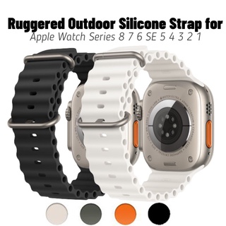 สายนาฬิกาข้อมือซิลิโคน สําหรับ Apple Watch 8 Se Band 49 มม. 45 มม. 44 มม. 40 มม. 41 มม. IWatch Ultra Serie 8 7 6 5 3 Se