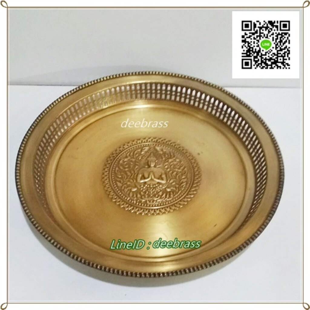 ถาดโปร่งขอบเม็ดมะยม-ลายกุหลาบและเทพพนม-ขนาดต่างๆ