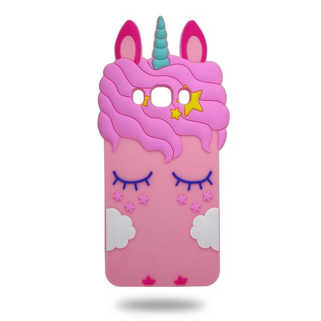 For Samsung Galaxy S6 S7 Edge J1 J3 J5 J7 A5 2015 2016 Grand Prime G530 J2 Prime Case Unicorn Pink Soft Cover